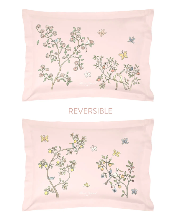 Single Bed Pillow Cover - In Bloom Pink