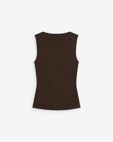 Sleeveless asymmetric draped top chocolat Wagner