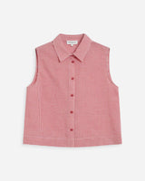 
Sleeveless gingham cotton shirt rouge Windell