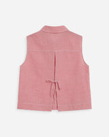 
Sleeveless gingham cotton shirt rouge Windell