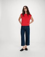 Sleeveless oversized modal T-shirt fuchsia Rimbaud