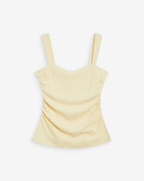 Sleeveless ruched sweetheart neckline top jaune Wyan