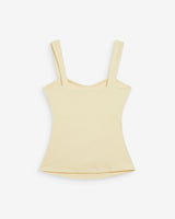 Sleeveless ruched sweetheart neckline top jaune Wyan