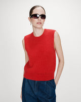 Sleeveless wool and mohair sweater rouge Vollo