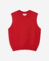 Sleeveless wool and mohair sweater rouge Vollo