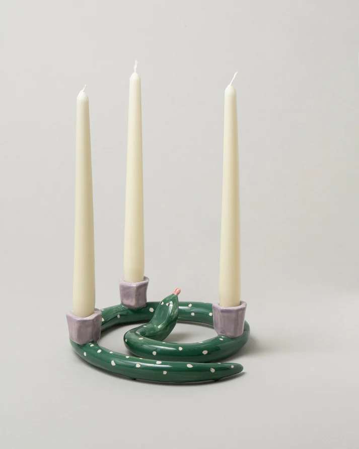 Snake Candleholder- Sneaky Dots