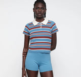 Soft Knit Polo - Scandi Sea Stripe