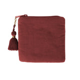 Square Wallet Lucky Clover Burgundy