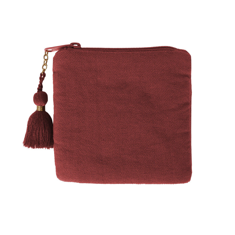 Square Wallet Lucky Clover Burgundy