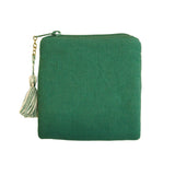 Square Wallet Lucky Clover Green