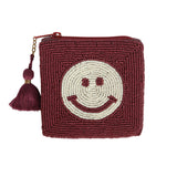 Square Wallet Smiley Burgundy