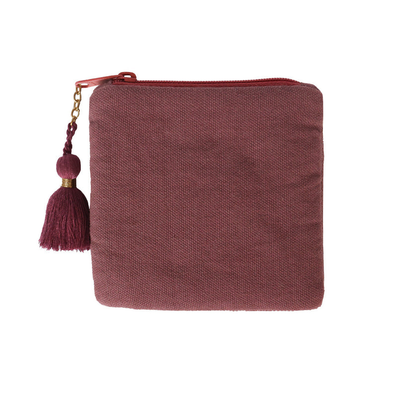 Square Wallet Smiley Burgundy