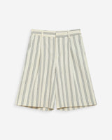Straight cotton pleated bermuda shorts rayure Wello
