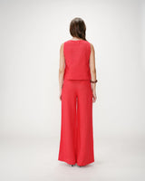 Straight sleeveless top with tie rouge Wesca