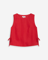 Straight sleeveless top with tie rouge Wesca