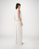 Straight sleeveless top with tie sable Wesca