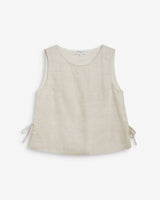 Straight sleeveless top with tie sable Wesca