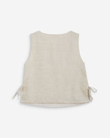 Straight sleeveless top with tie sable Wesca