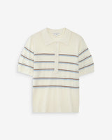 Striped short-sleeve polo ecru Veracruz