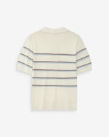 Striped short-sleeve polo ecru Veracruz