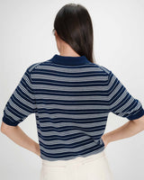 Striped short-sleeve polo marine Veracruz