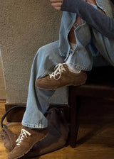 Suede Brown Leather Sneakers