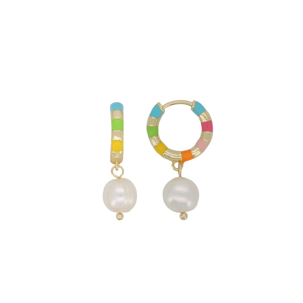 Sunlight Goldplated Hoop Pearl Stripes Multi Light