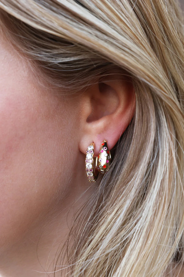 Sunlight Goldplated Hoop Pink Clear