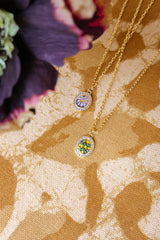 Sunlight Goldplated Necklace Charm Flower Smiley