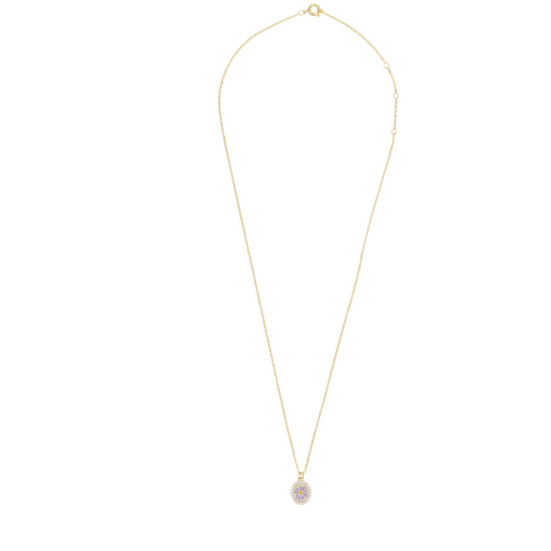 Sunlight Goldplated Necklace Charm Flower Smiley