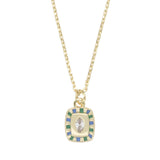 Sunlight Goldplated Necklace Charm Green Blauw