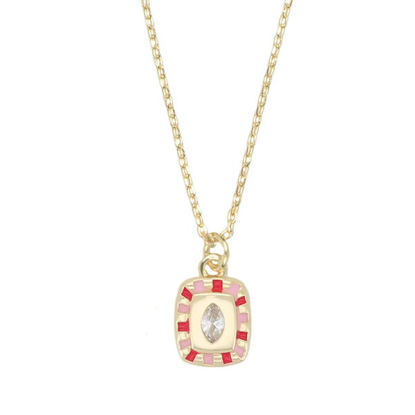 Sunlight Goldplated Necklace Charms Pink Coral