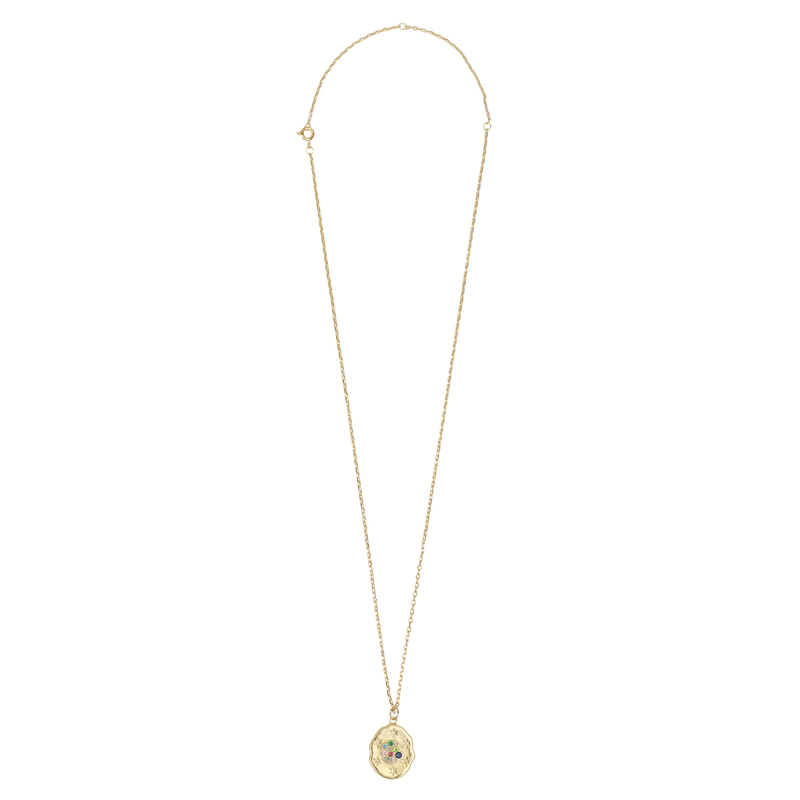 Sunlight Goldplated Necklace Lucky Coin Zirconia