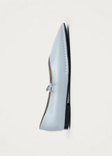 Sway Blue Leather Ballet Flats