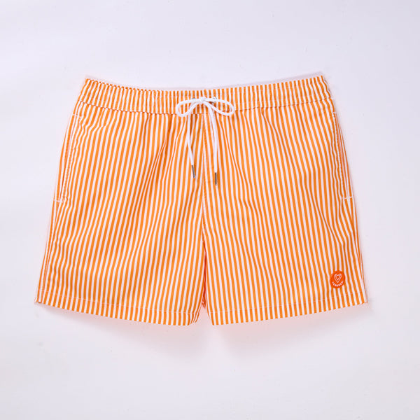 Swim Men Shorts -  Cremeux Orange Striped