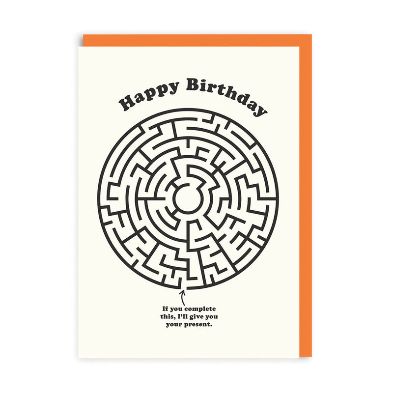 OOH DEER Happy Birthday Maze Greeting Card