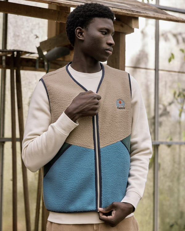 TEILLAY POLAR KNIT - BEIGE/BLUE