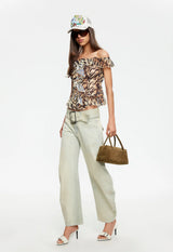 TIMELESS RUFFLE TOP - TIGER