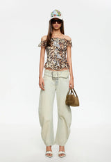 TIMELESS RUFFLE TOP - TIGER