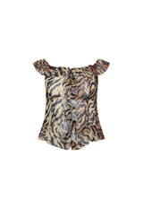 TIMELESS RUFFLE TOP - TIGER