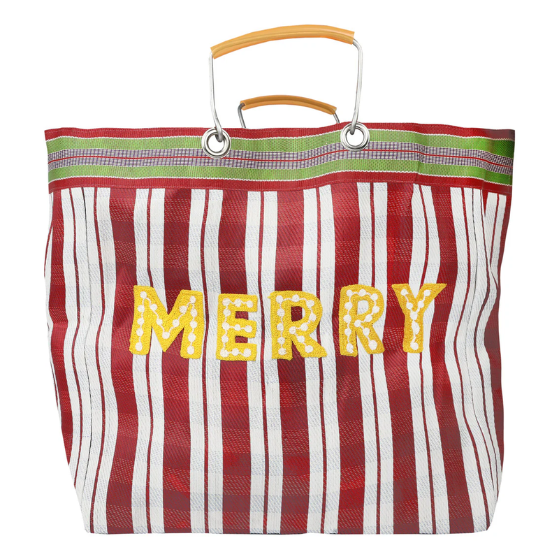TALKING TABLES Recycled Plastic Merry Tote Bag