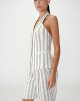 
Tailored V-neck open-back vest rayure Winika