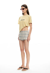 UNCHARTED SKORT - BEIGE PLAID