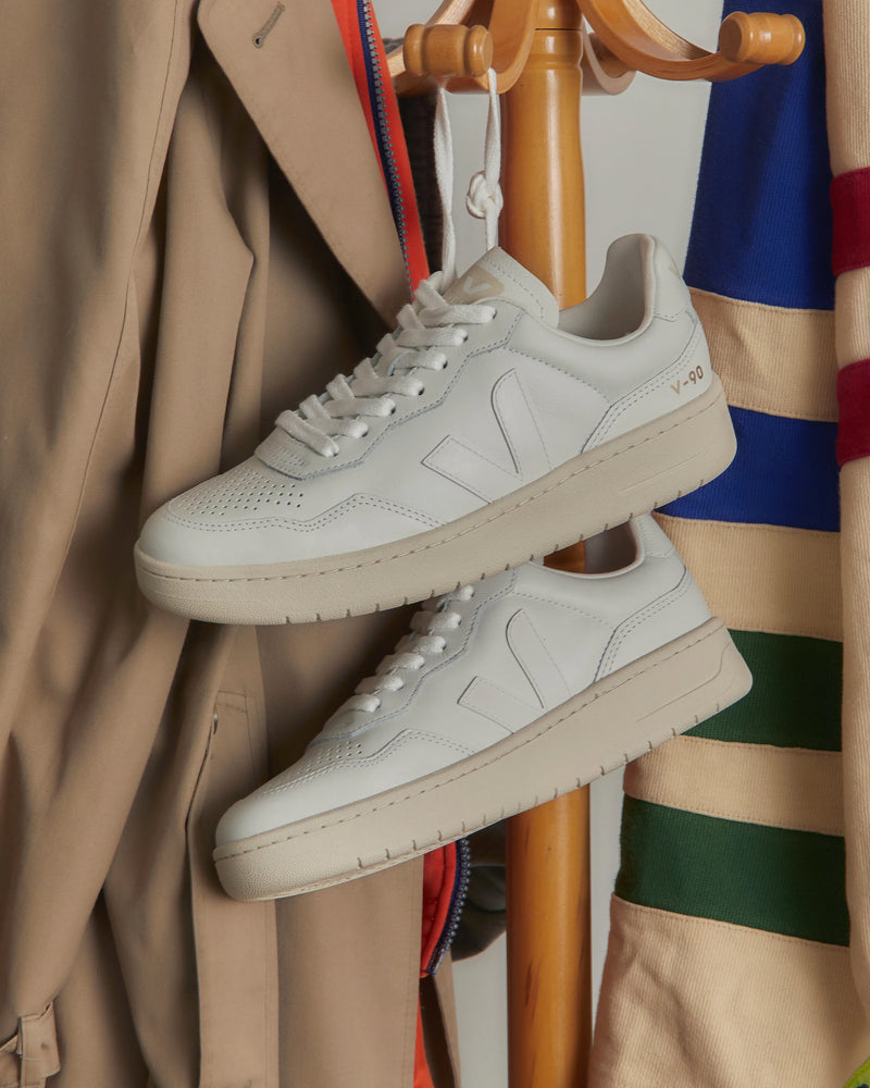 veja-sneakers-V-90 LEATHER EXTRA-WHITE