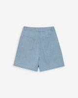 High-waist wide striped denim shorts stripedblue Vars