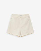 Straight high-waist denim shorts ecru Verne