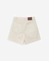 Straight high-waist denim shorts ecru Verne