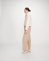 Cropped cotton buttoned jacket ecru Veronica