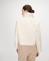 Cropped cotton buttoned jacket ecru Veronica