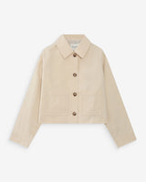 Cropped cotton buttoned jacket ecru Veronica